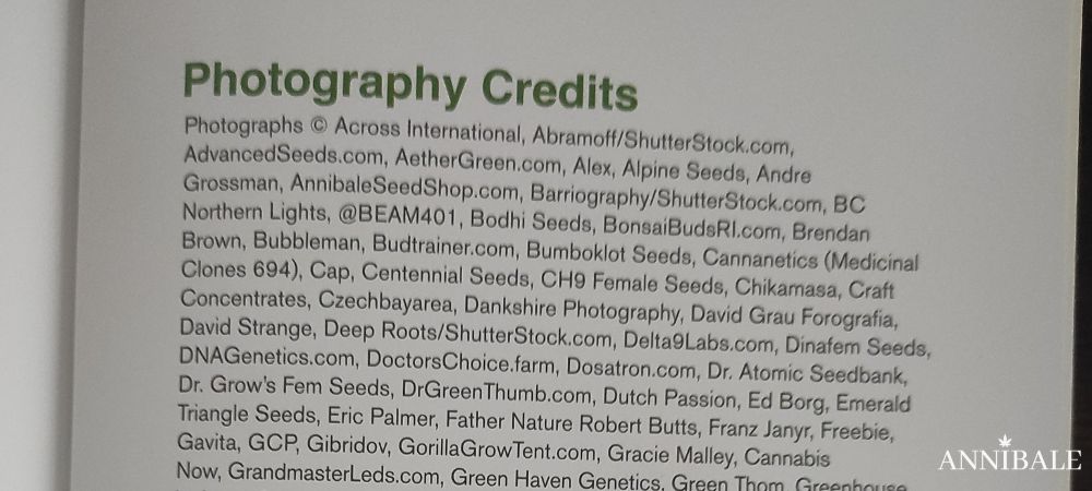 Annibale Seedshop & Genetics Cited In The Cannabis Grow Bible – Fourth Edition (2026) Photography Credits